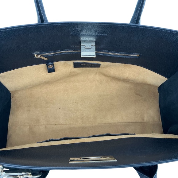 Jimmy Choo Riley Tote – Black Suede with Leather Handles - Picture 10 of 10